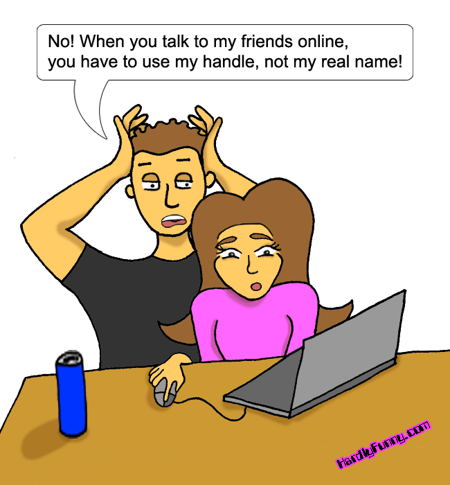 Samantha sits at a laptop looking startled while Randall stands behind her clutching his head in dismay.
