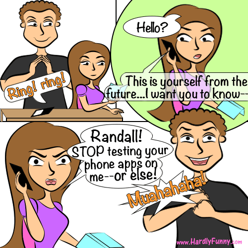 Randall grins and steeples his fingers as Samantha's phone rings. She answers to a strange automated message, then angrily confronts Randall while he laughs.
